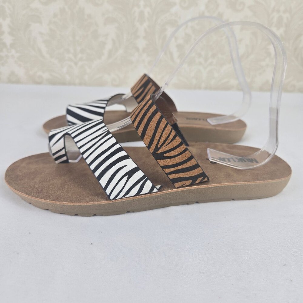 Mukluks Size 8 Mixed Zebra Print Slip On Sandals … - image 4